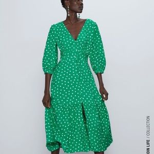Green Polka Dot Maxi Dress